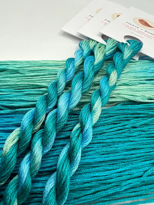Pirate + Robin Variegated 6 Strand Embroidery Floss - Lagoon