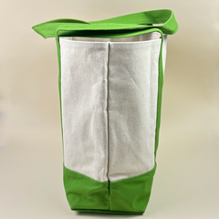 Planet Earth Large Cotton Canvas Self Finishing Tote Bag - Lime