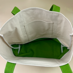 Planet Earth Large Cotton Canvas Self Finishing Tote Bag - Lime