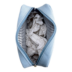 Planet Earth Self Finishing Cosmetic Bag - Light Blue