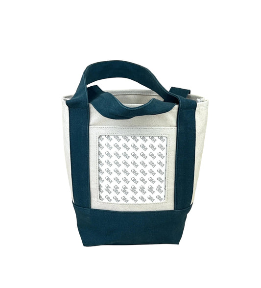Planet Earth Small Cotton Canvas Self Finishing Tote Bag - Royal Blue