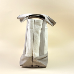 Planet Earth Small Cotton Canvas Self Finishing Tote Bag - Taupe