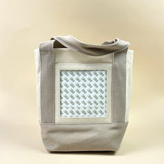 Planet Earth Small Cotton Canvas Self Finishing Tote Bag - Taupe