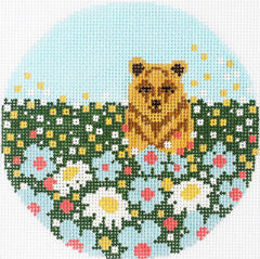 PLD Designs Abigail Cecile Daisy Bear Ornament Needlepoint Canvas