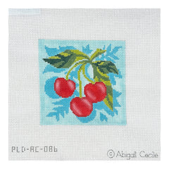 PLD Designs Abigail Cecile Fruit Square Cherries Needlepoint Canvas