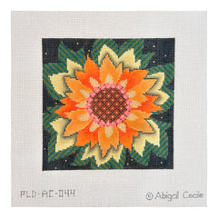 PLD Designs Abigail Cecile Single Jacobean Sunflower Needlepoint Canvas