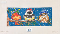 PLD Designs KaMaLa by Lanza Trio of Perched Birds Needlepoint Canvas