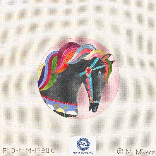 PLD Designs Melanie Mikecz Carousel Horse Ornament Needlepoint Canvas