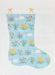 The Plum Stitchery Floral Stocking Needlepoint Canvas