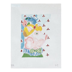 The Plum Stitchery Tara Gill Menagerie Collection Pig Needlepoint Canvas