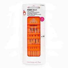 PONY Black Assorted Craft Needles with White Eyes