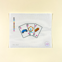 Poppy J Stitches Destination Playing Cards Chicago Needlepoint Canvas