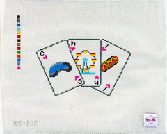 Poppy J Stitches Destination Playing Cards Chicago Needlepoint Canvas