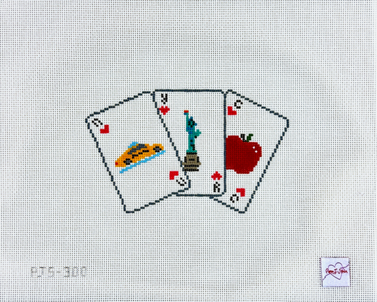 Poppy J Stitches Destination Playing Cards NYC Needlepoint Canvas