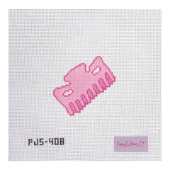 Poppy J Stitches Pink Hair Clip Needlepoint Canvas