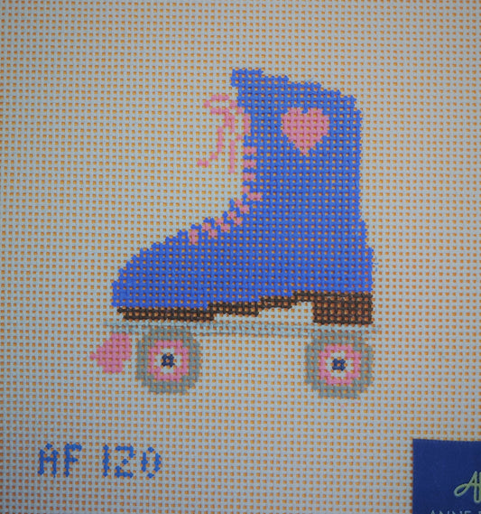 Anne Fisher Designs Purple Skate with Pink Heart Needlepoint Canvas