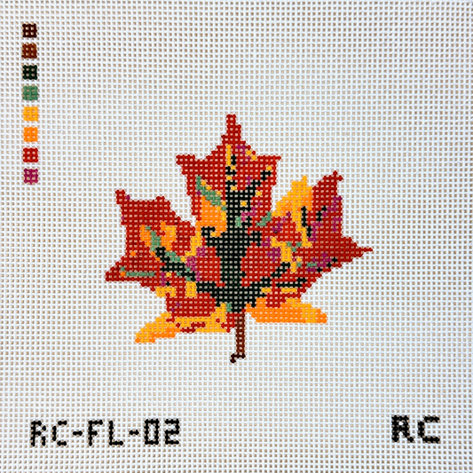 RenniCo Almost Christmas Leaf Needlepoint Canvas