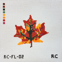RenniCo Almost Christmas Leaf Needlepoint Canvas