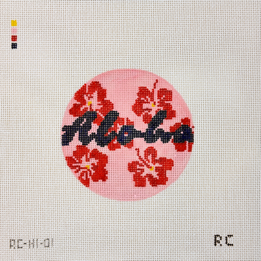 RenniCo Aloha Round Needlepoint Canvas