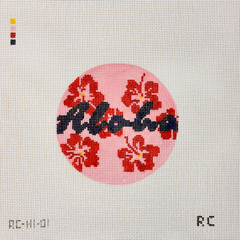 RenniCo Aloha Round Needlepoint Canvas