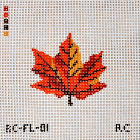RenniCo Dreaming of Fall Leaf Needlepoint Canvas