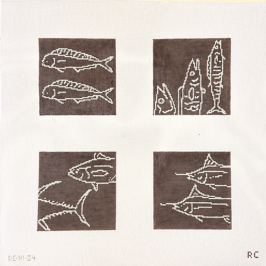 RenniCo Hawaiian Fish Coasters Needlepoint Canvas