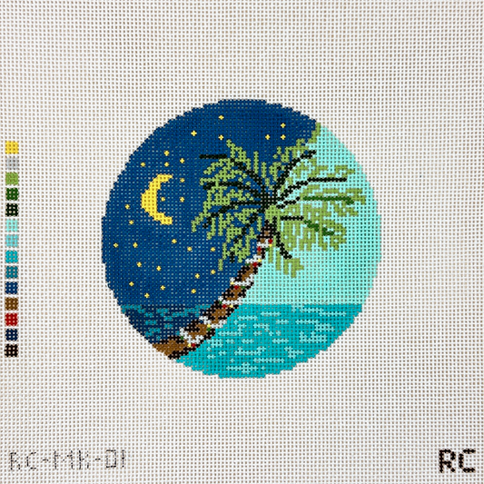 RenniCo Mele Kalikimaka Snowglobe Needlepoint Canvas