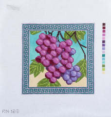Rittenhouse Needlepoint Grapes with Greek Key Border Needlepoint Canvas - 18M
