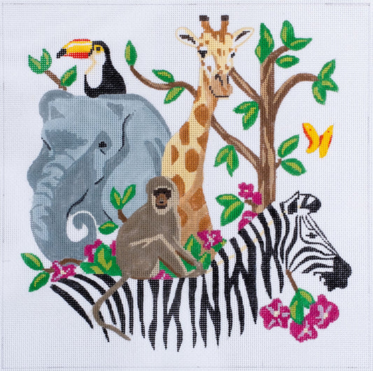 Rittenhouse Needlepoint Safari Animals Needlepoint Canvas