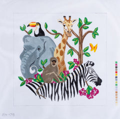 Rittenhouse Needlepoint Safari Animals Needlepoint Canvas