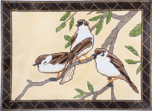 Rittenhouse Needlepoint Three Sparrows Needlepoint Canvas - 13M