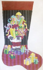 Ruth Schmuff Santa Packages Stocking Needlepoint Canvas