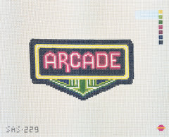 Saturnalia Stitching Arcade Sign Needlepoint Canvas