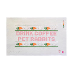 Saturnalia Stitching The City Stitcher Drink Coffee Pet Rabbits Needlepoint Canvas