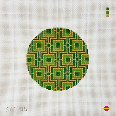 Saturnalia Stitching Emerald Round Needlepoint Canvas