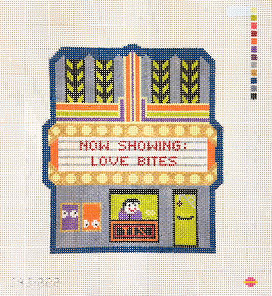Saturnalia Stitching Horror Movie Theater Needlepoint Canvas