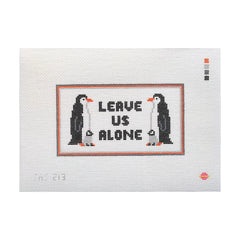 Saturnalia Stitching Leave Us Alone Penguins Needlepoint Canvas - 13M