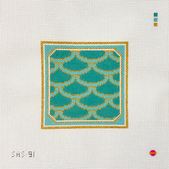 Saturnalia Stitching Mermaid Square Needlepoint Canvas