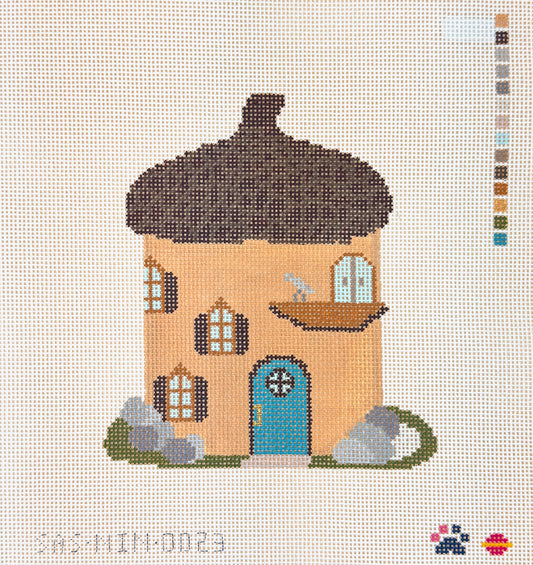 Saturnalia Stitching Nine Lives Needlepoint Fairy Village Acorn House Needlepoint Canvas
