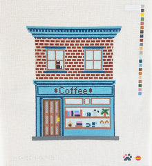 Saturnalia Stitching Nine Lives Village Needlepoint Coffee Shop Needlepoint Canvas