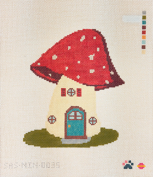Saturnalia Stitching Nine Lives Needlepoint Fairy Village Mushroom House Needlepoint Canvas
