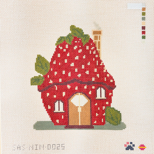 Saturnalia Stitching Nine Lives Needlepoint Fairy Village Strawberry House Needlepoint Canvas