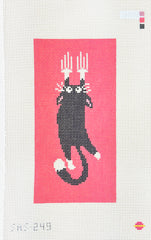 Saturnalia Stitching Black Cat Tapestry Needlepoint Canvas