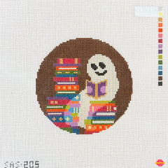 Saturnalia Stitching Reading Ghostie Needlepoint Canvas