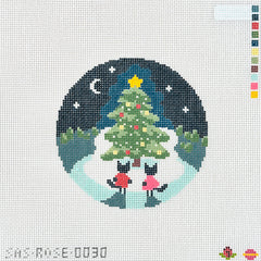 Saturnalia Stitching Rose Acolyte Christmas Tree Lighting Needlepoint Canvas