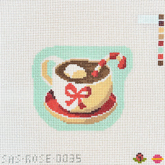 Saturnalia Stitching Rose Acolyte Peppermint Hot Cocoa Needlepoint Canvas - 13M