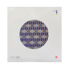Saturnalia Stitching Sapphire Round Needlepoint Canvas