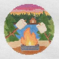 Saturnalia Stitching Smores on the Lake Needlepoint Canvas