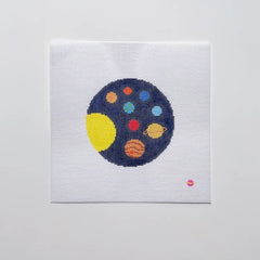 Saturnalia Stitching Solar System Round Needlepoint Canvas