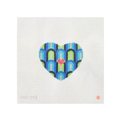 Saturnalia Stitching Soul Heart Blue Needlepoint Canvas
